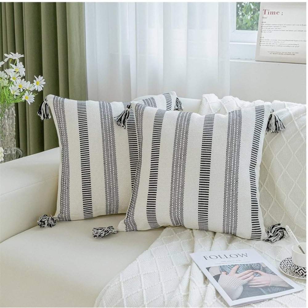 Boho‎ Throw Pillow Covers Decorative Pillow Cases 20 X 20 Inches Set Of 4 Cotton